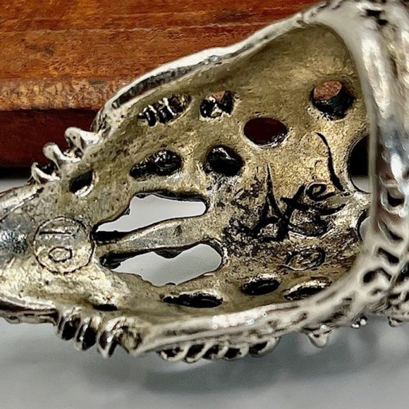 Axel R Stocks Skull Ring, USA Size 10, Solid Silver. Axelizations Signed - Picture 9 of 9